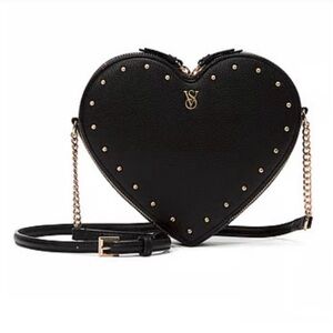 Victoria's Secret Black Heart Crossbody with Gold Accents